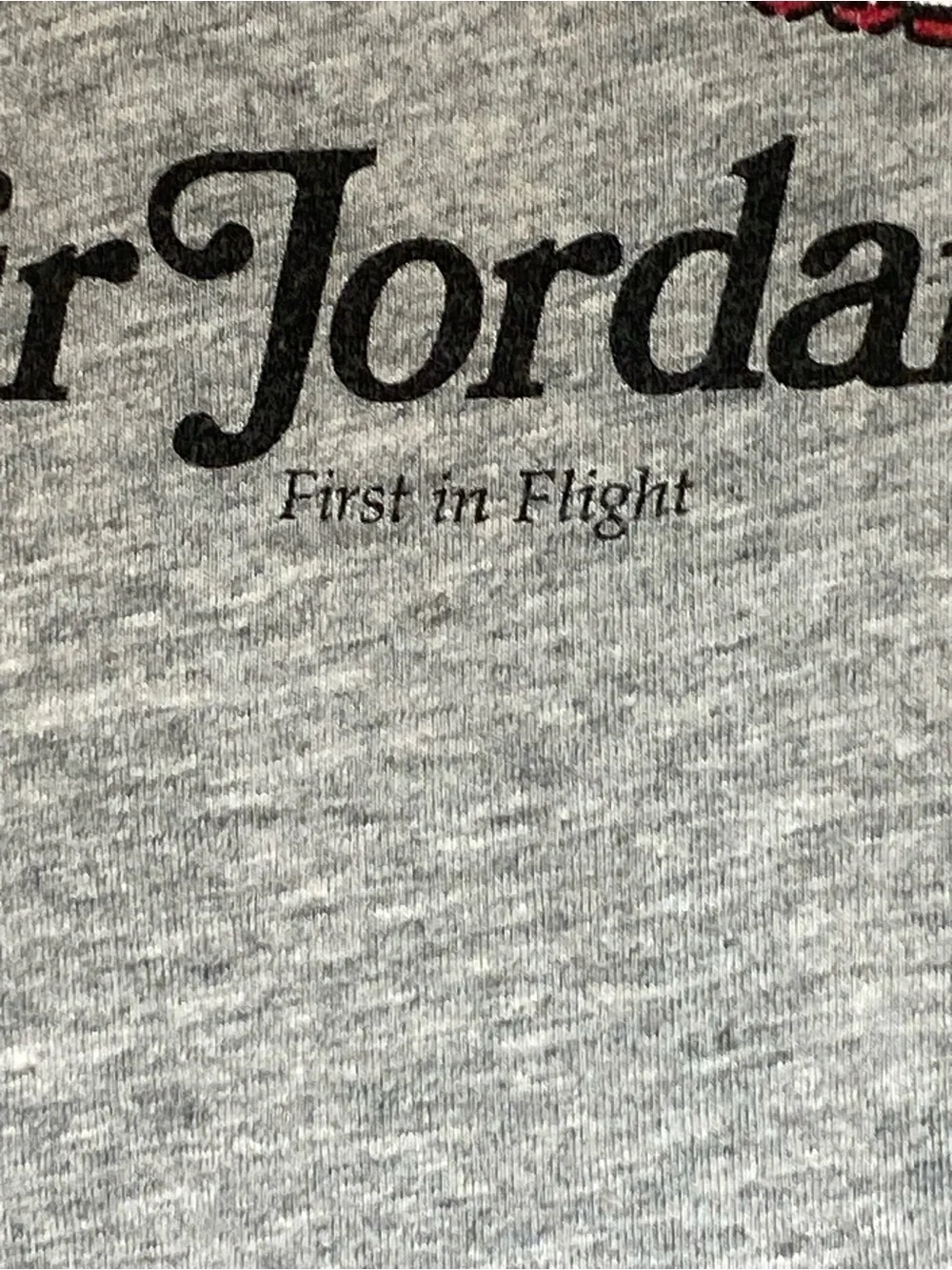 Jordan Kids Grey Tee with Red & White Sneaker Graphic